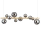 Lampa wisząca BUBBLES line 10 AZ5868+AZ5873 gold/smoky AZZARDO