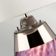 Mała lampa stołowa Lena – 2 źródła światła – Śliwkowe szkło i biały abażur LENA-TL-S-PLUM-OWSS Elstead Lighting