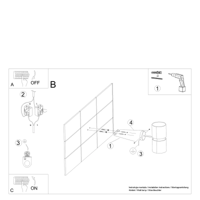 Kinkiet KUKKIA czarna TH.005CZ Thoro