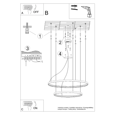 Żyrandol RIO 2 55/78 biały LED 3000K TH.176 Thoro