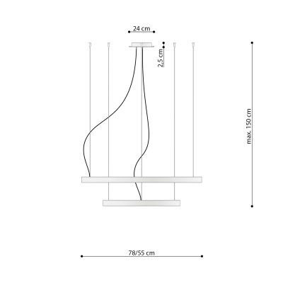 Żyrandol RIO 2 55/78 biały LED 4000K TH.178 Thoro