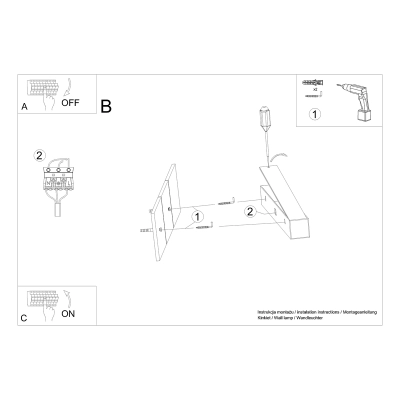 Kinkiet PINNE 200 czarny 4000K TH.238 Thoro