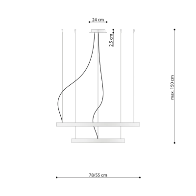 Żyrandol RIO 2 55/78 beżowy LED 3000K TH.357 Thoro