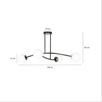 Lampa sufitowa  HALLDOR 4 BLACK 1024/4 EMIBIG