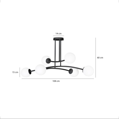 Lampa sufitowa  HALLDOR 6 BLACK 1024/6 EMIBIG