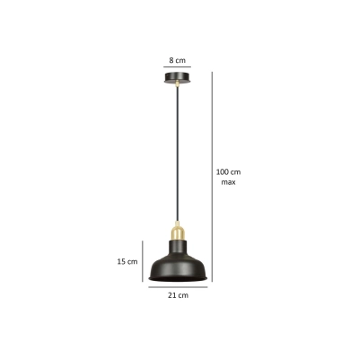 Lampa wisząca  IBOR 1 BLACK 1042/1 EMIBIG