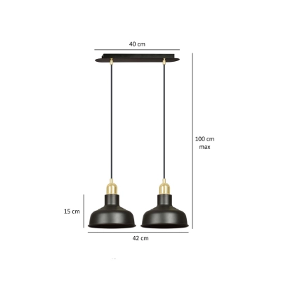 Lampa wisząca  IBOR 2 BLACK 1042/2 EMIBIG