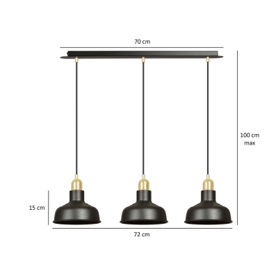Lampa wisząca  IBOR 3 BLACK 1042/3 EMIBIG
