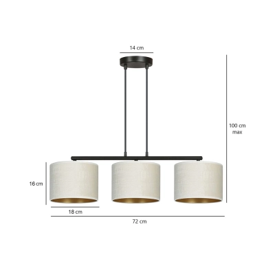 Lampa wisząca HILDE 3 BL WHITE 1052/3 EMIBIG