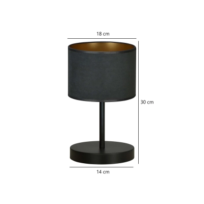 Lampka nocna  HILDE LN1 BL BLACK 1054/LN1 EMIBIG