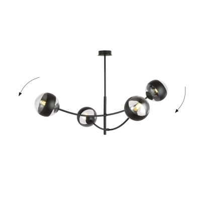 Lampa sufitowa  HUNTER 4 BLACK/STRIPE 1101/4 EMIBIG