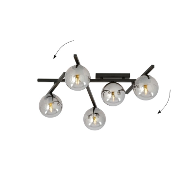 Lampa sufitowa  SMART 5 BLACK/GRAFIT 1104/5 EMIBIG