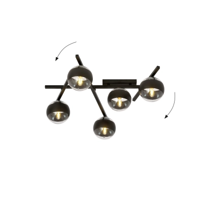 Lampa sufitowa  SMART 5 BLACK/STRIPE 1105/5 EMIBIG