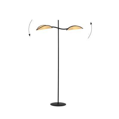 Lampa podłogowa LOTUS LP2 BLACK/RATTAN 1108/LP2 EMIBIG