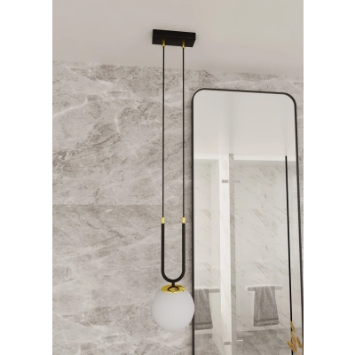 Lampa wisząca GLAM 1 BLACK/OPAL 1112/1 EMIBIG