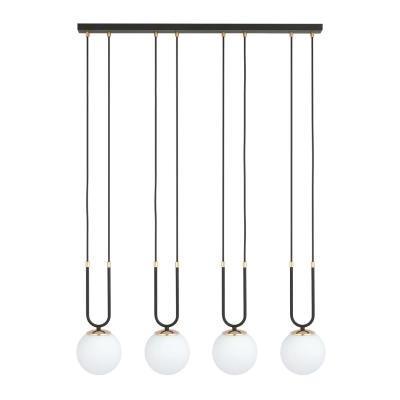 Lampa wisząca GLAM 4 BLACK/OPAL 1112/4 EMIBIG