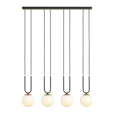 Lampa wisząca GLAM 4 BLACK/OPAL 1112/4 EMIBIG