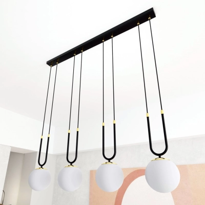 Lampa wisząca GLAM 4 BLACK/OPAL 1112/4 EMIBIG