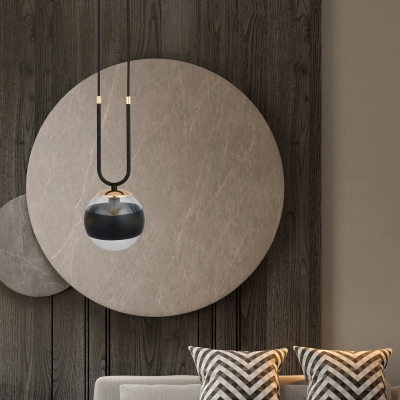 Lampa wisząca GLAM 1 BLACK/STRIPE 1113/1 EMIBIG