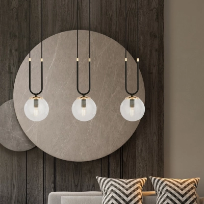 Lampa wisząca GLAM 3 BLACK/TRANSPARENT 1114/3 EMIBIG