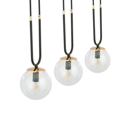 Lampa wisząca GLAM 3 BLACK/TRANSPARENT 1114/3 EMIBIG