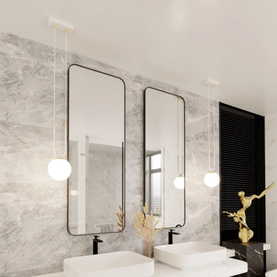 Lampa wisząca GLAM 1 WHITE/OPAL 1115/1 EMIBIG