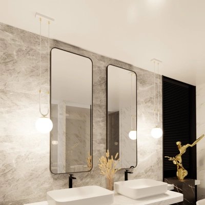 Lampa wisząca GLAM 1 WHITE/OPAL 1115/1 EMIBIG