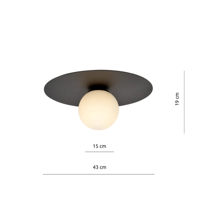 Lampa sufitowa  SOLAR 1 BLACK/OPAL 1127/1 EMIBIG