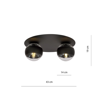 Lampa sufitowa  SOLAR 2 BLACK/STRIPE 1129/2 EMIBIG
