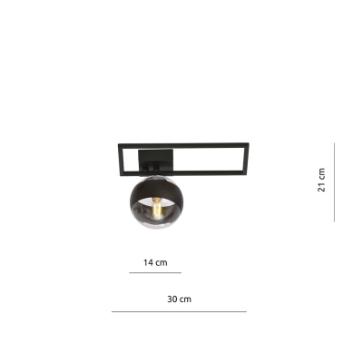 Lampa sufitowa  IMAGO 1D BLACK/STRIPE 1132/1D EMIBIG