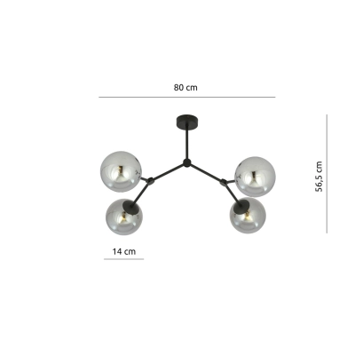 Lampa sufitowa  SPACE 4 BLACK/GRAFIT 1134/4 EMIBIG