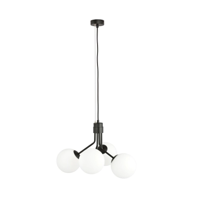 Lampa wisząca NOVA 4 BLACK/OPAL 1138/4 EMIBIG