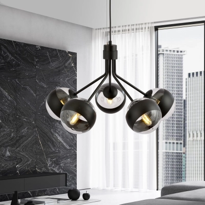 Lampa wisząca NOVA 5 BLACK/STRIPE 1139/5 EMIBIG