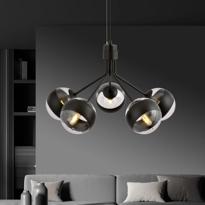 Lampa wisząca NOVA 5 BLACK/STRIPE 1139/5 EMIBIG