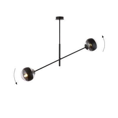 Żyrandol LINEAR 2 BLACK/STRIPE 1168/2 EMIBIG
