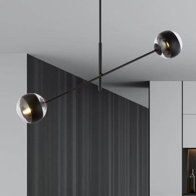Żyrandol LINEAR 2 BLACK/STRIPE 1168/2 EMIBIG