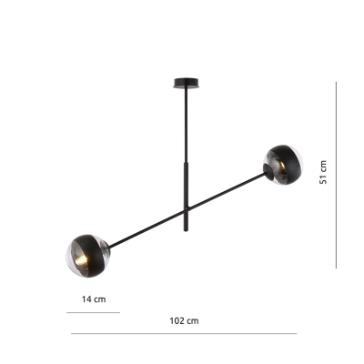 Żyrandol LINEAR 2 BLACK/STRIPE 1168/2 EMIBIG