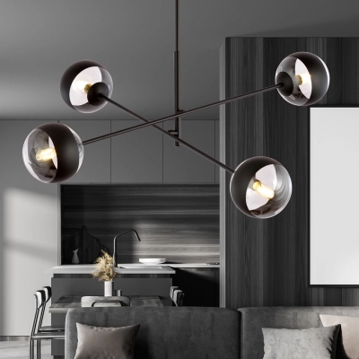 Żyrandol LINEAR 4 BLACK/STRIPE 1168/4 EMIBIG