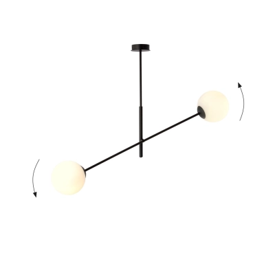 Żyrandol LINEAR 2 BLACK/OPAL 1169/2 EMIBIG