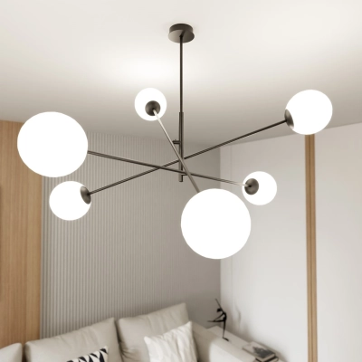 Żyrandol LINEAR 6 BLACK/OPAL 1169/6 EMIBIG