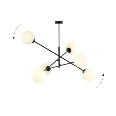 Żyrandol LINEAR 6 BLACK/OPAL 1169/6 EMIBIG