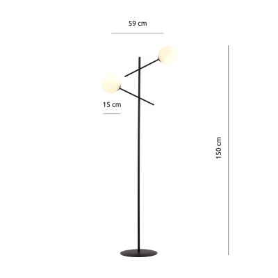 Lampa podłogowa LINEAR LP2 BLACK/OPAL 1169/LP2 EMIBIG
