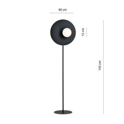 Lampa podłogowa OSLO LP BLACK/OPAL 1187/LP EMIBIG