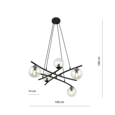 Lampa wisząca ESSA 5 TRANSPARENT 1202/5 EMIBIG