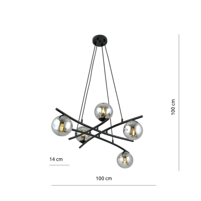 Lampa wisząca ESSA 5 GRAFIT 1203/5 EMIBIG