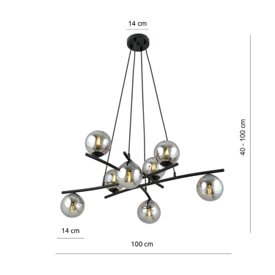 Lampa wisząca ESSA 8 GRAFIT 1203/8 EMIBIG