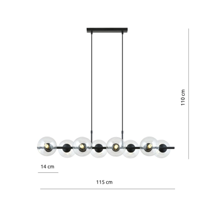 Lampa wisząca RORY 8 TRANSPARENT 1206/8 EMIBIG