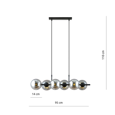 Lampa wisząca RORY 6 GRAFIT 1207/6 EMIBIG
