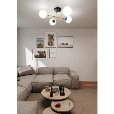 Lampa sufitowa  MAGNUM 4 BL OPAL 1233/4 EMIBIG