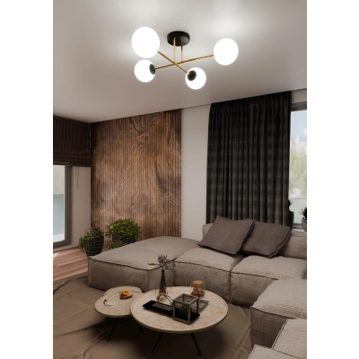 Lampa sufitowa  MAGNUM 4 BL OPAL 1233/4 EMIBIG